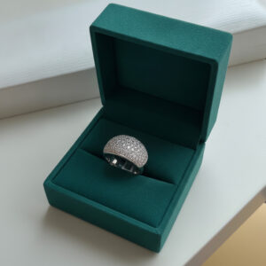 Anello oro bianco 18 kt pavè di diamanti